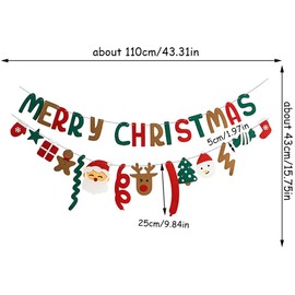 1 Set Merry Christmas Banner Christmas Decoration Santa Claus Elk Christmas Banner Felt Merry Christmas Banner Christmas Decorations Xmas Tree Snowman Christmas Banner Decoration Christmas