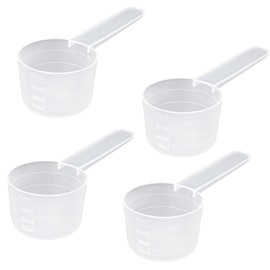 Measuring Cups Set, 40ml Plastic Scoops with Graduated Markings, 4-Piece Set for Kitchen and Fitness Powder