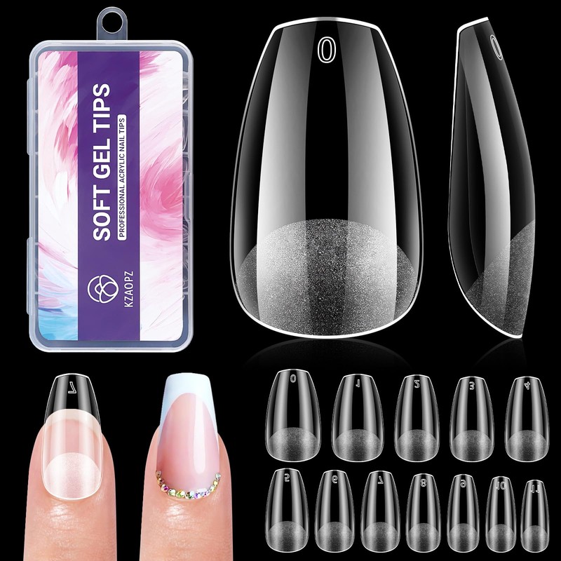 Uñas Postizas Cortas de Gel Estilo Ataúd: 240 Unidades de