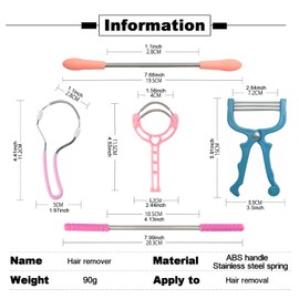 Hair Removal Spring,Face Hair Remover Tool,5 Pieces Spring Epilator Manual Hair Removal Tool Suitable for Fine Hair on Face and Other Body Parts (Random Color)