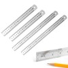 Set of 4 Stainless Steel Rulers, 20/30 cm Ruler Metal