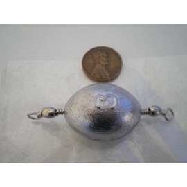 HOME MADE 15 PCS. #5 NICKEL SWIVEL EGG SINKERS 3, 2, 1-1/2 OZ. 5 EA. G/QUALITY "STRIPER"
