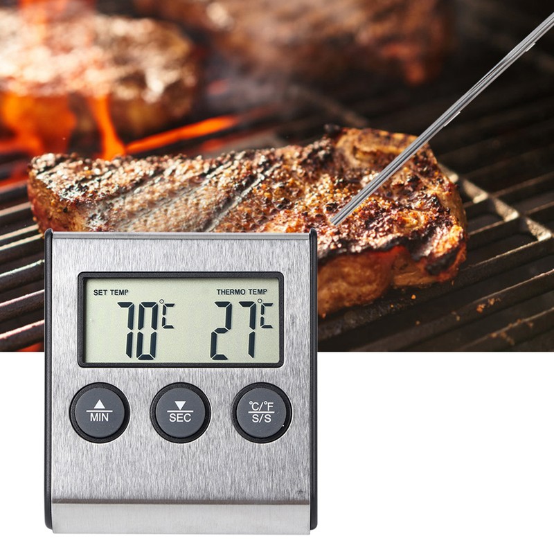 Kitchen Digital BBQ Thermometer Cooking Meat Grilling Thermometer With Timer