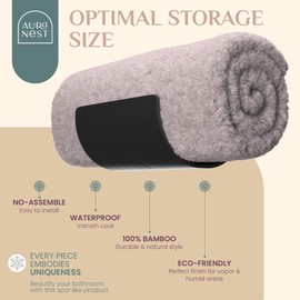 Bamboo Towel Rack by Aura Nest Set of 4 Wood Towel Racks Bamboo Bathroom Accessories -Wall Towel Holder for Rolled Towels Wooden Towel Racks for Bathroom Spa Bathroom - Black