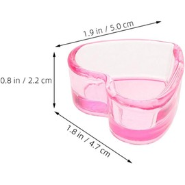 Vaso dappen de vidrio para uñas 3 piezas transparente sin tapa en forma de corazón para pinceles y herramientas de manicura