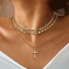 VIROMY Gold Cross Necklaces for Women 14K Gold Zircon Cross