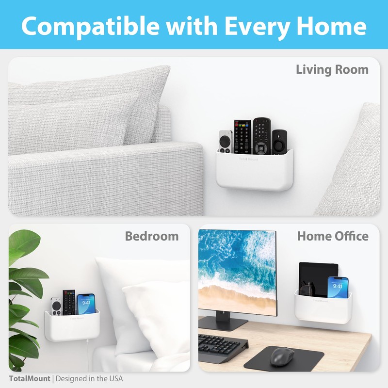 TotalMount Hole-Free Remote Holder – Eliminates Need to Drill Holes