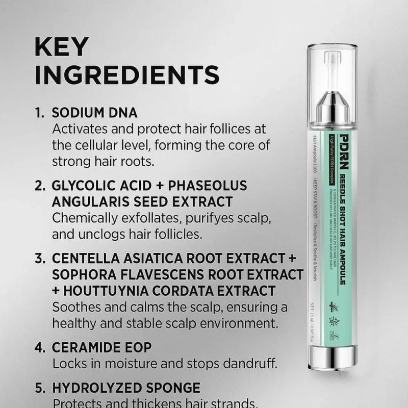 Ampolla Para Cabello Reedle Shot De Pdrn, 15 Ml, Para