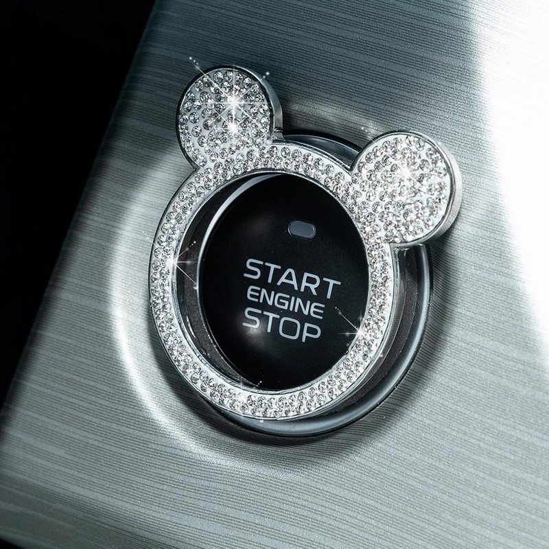 CGEAMDY Pack of 2 Car Engine Start Stop Button Ring,