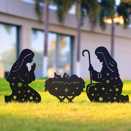 WACLSTDAY Jesus Metal Garden Stakes Decorative Gifts for Women Men,Black Jesus Silhouette Statues Garden Decor for Yard Art, Pathway,Patio,Outdoor,Lawn Ornaments,Forests Decorations