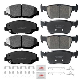 ACB ZONE Front and Rear Disc Brake Pads Set Ceramic w/Hardware S914 S1878 Replacement for 2016 2017 2018 2019 2020 2021 Honda Civic