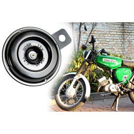Universal Horn 12 V 1.5 A DC Diameter 65 mm Volume 105 dB Black for Retro Scooter, Moped, Quad, Motorcycle, Simson (1)
