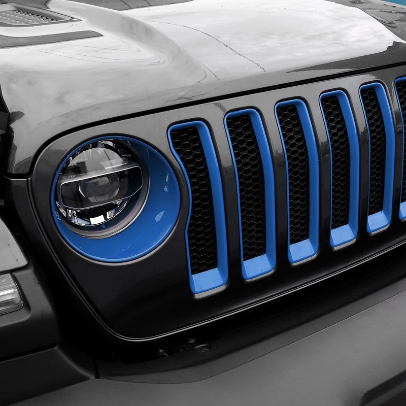 CheroCar for JL Mesh Grille Grill Insert & Headlight Turn
