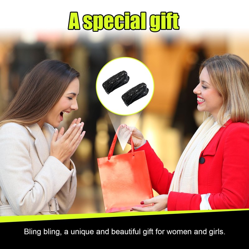 Dickno 2 PCS Bling Sunglasses Holder for Car Sun Visor,