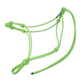 Knotty Girlz Horse Rope Training Halter - 4 Knot 1/4" Stiff Halter Cord - Used by Famous Trainers Multiple Sizes Multiple Colors (Neon Green, Small)