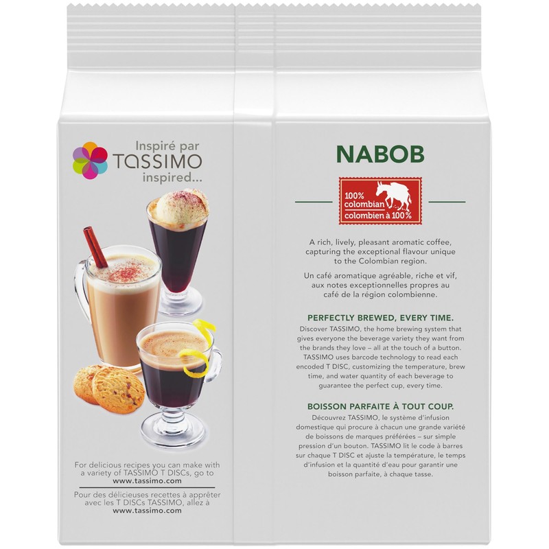Tassimo Nabob 100% Colombian Coffee 14 T Discs (110g /