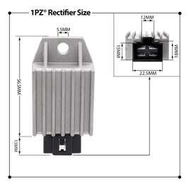 1PZ JP4-HO2 4-Pin Rectifier Regulator 12V Durable Honda Monkey Shaly Gyro UP Ducks SuperCab JAZZ NSR50 Gyro Canopy NS50F Benry CD50 CD90 00-05-0117 Outside Replacement