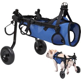 Dog Wheelchair, Disabled Dog, Disabled Aid Cart, Dog Pram, Lightweight Adjustable Size, Suitable for Small and Medium Dogs (2024 Model) (Blue - M)