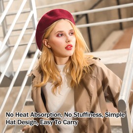 Zhenghebuy Beret Hat Pack of 2 French Beret Hat, Classic Plain French Style Beret, Hat Fashion Berets, Women's Beret Berets, black