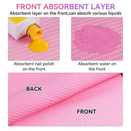 Makartt Disposable Nail Mats: 20 Pcs Fordable Nail Paper Towels for Table Acrylic Practice Sheet 3 Ply Waterproof Nail Art Table Mats Clean Pads for Salon Manicure Tattoo Pink