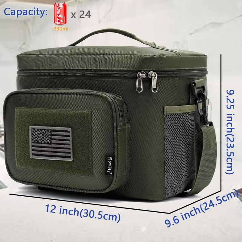 FlowFly Tactical Lunch Bag Large Insulated Lunch Box Cooler Tote