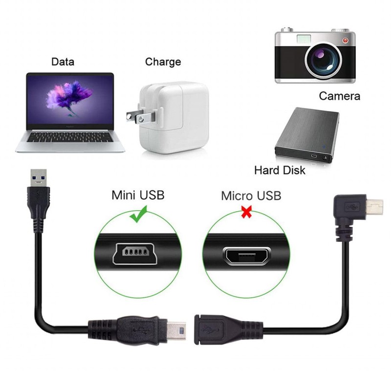 chenyang USB 2.0 Mini USB 5Pin Male to Female 90