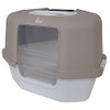 Cat Love Space Saver Corner Hooded Cat Pan, taupe/tan.