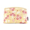 Maeda Dyeing Wafu Biyori Bottom Pouch, Rabbit Cherry Blossom, Cream,