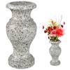 Cemetery Vase, Turned Granite Vase Polished, Memorial Stone Vases with