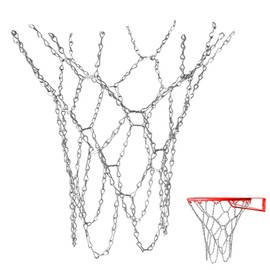Zasvec Metal Basketball Net with Buckle Basketball Net Chain Basketball Net Replacement Hooks Basketball Nets Metal Basketball Net Basketball Chain for Outdoor Basketball Hoop, Weatherproof