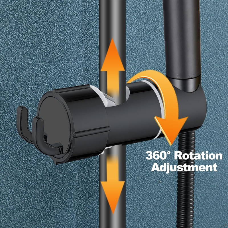 Shower Head Holder for Shower Rail with 2 Hooks, Hand