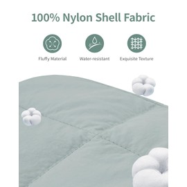 Narwey Quilted Makeup Bag for Purse Cosmetic Bag with Handle Travel Makeup Pouch Zipper Pouch for Women Girls (Sage Green)