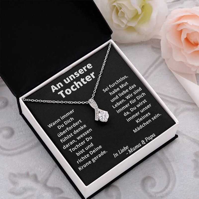 An Unsere Tochter Geschenk von Mama und Papa, Cubic Zirconia