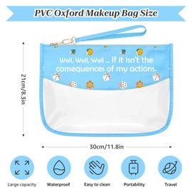 Dandd Gift Makeup Bags with Zipper Role Playing Game Accessories RPG Gaming Cosmetic Travel Bag Organizer Funny Sayings Quotes Dice Themed Gifts Christmas Birthday Present