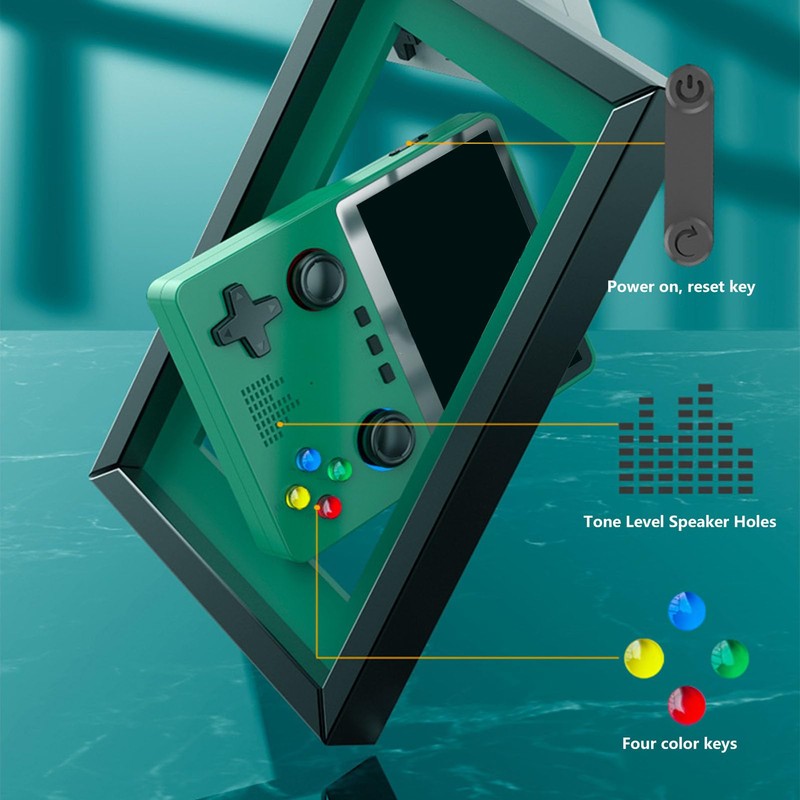 Retro Handheld Game Console, Dual 3D Joystick 3.5in IPS Screen