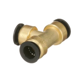 Watts LF4723-10 AquaLock Brass Series, Lead-Free Brass Union Tee Fitting, O-Ring, Quick Push-to-Connect Design, Tool-Free Installation