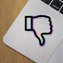 Holographic Decal Stickers of Thumbs Down Premium Waterproof Vinyl Decal Stickers for Laptop Phone Accessory Helmet Car Window Mug Tuber Cup Door Wall Decoration ANDVER3891752HO