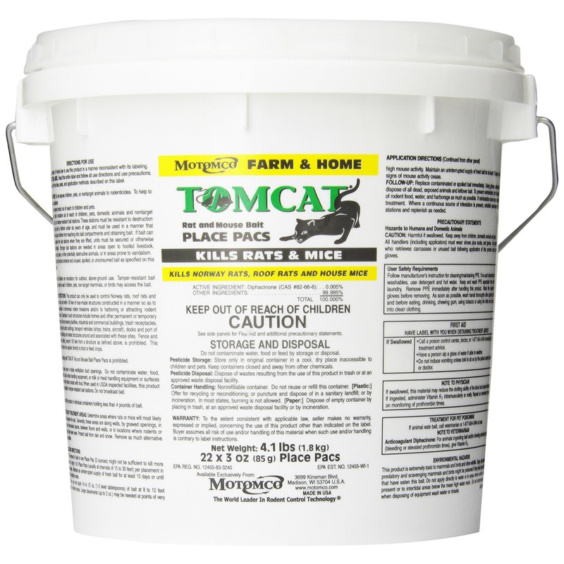 MOTOMCO Tomcat Mouse and Rat Pack/Pail, 3-Ounce, 22 Count Pail