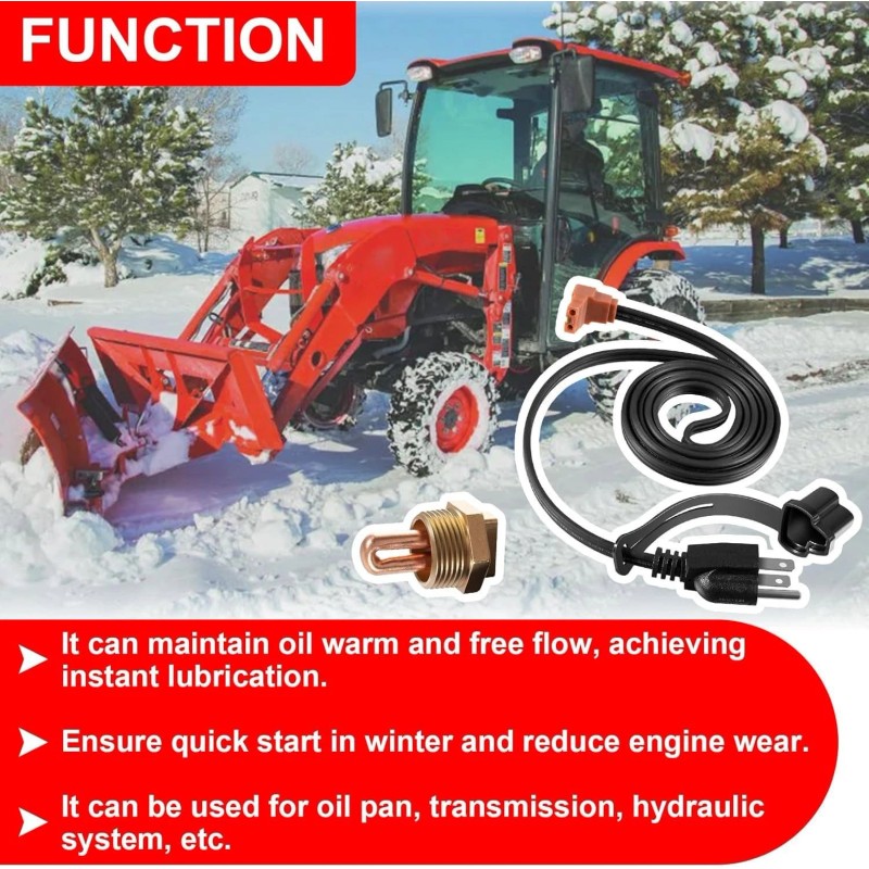 For Zerostart/Temro 1" NPT 400W Block Heater Immersion for Engine