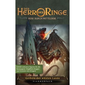 Fantasy Flight Games, The Lord of the Rings: Journey through Middle Earth - Scourge of the Desert Land, Expansion, Expert Game, Dungeon Crawler, 1-5 Players, Ages 14+, 60 Minutes, German