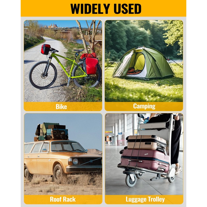 48'' Real Heavy Duty Carabiner Bungee Cords Outdoor with 190