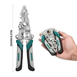 Zalizr 18 in 1 Foldable Wire Stripper, Multifunctional Electrical Pliers for Cutting, Stripping, Crimping, Shearing, Portable Electrician Tool for Electric Cable, Wire