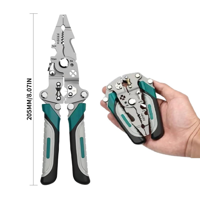 Zalizr 18 in 1 Foldable Wire Stripper, Multifunctional Electrical Pliers