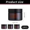 Glass Cosmetic Jars with Lids, 12 Pcs Amber Glass Round