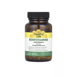 Country Life Benfotiamine with Coenzyme B1 150 mg 60 Veggie Caps Gluten-Free,