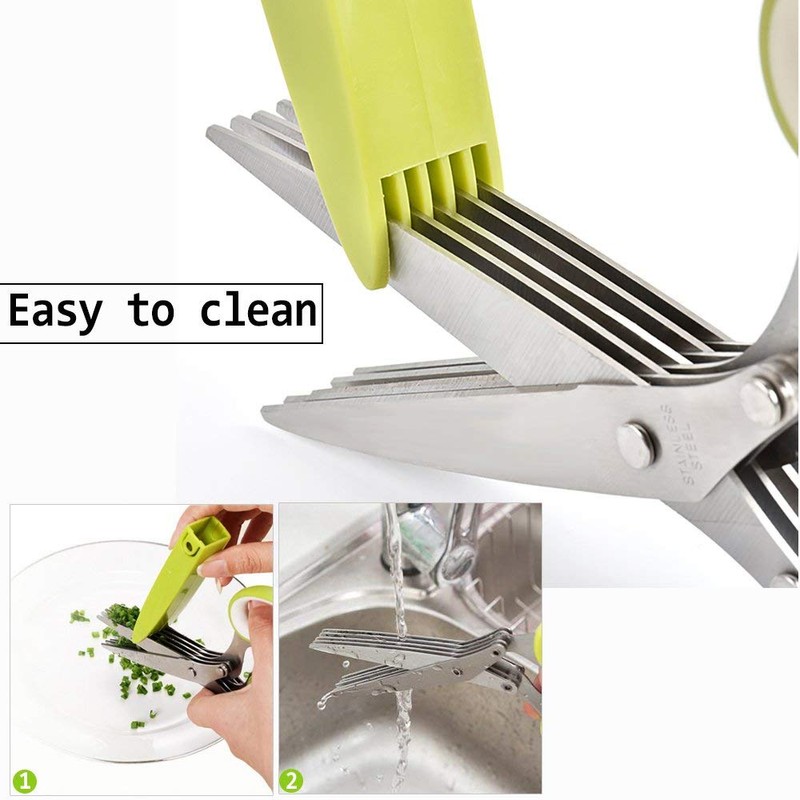 Herb Scissors, Multipurpose Kitchen Shears 5 Stainless Steel Blade with