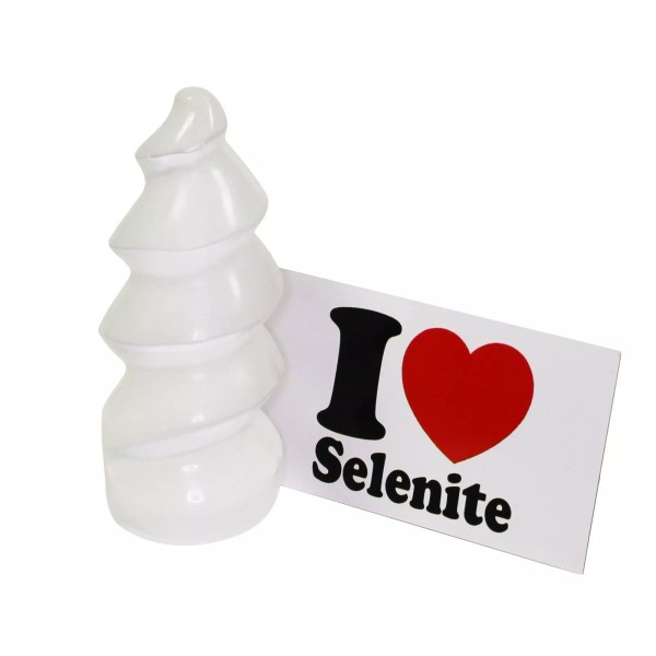 Blue Water Crystals Selenite Spiral Tower 4 Inch 100mm Natural