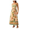 Floerns Women's Summer Boho Spaghetti Strap Maxi Dresses Shirred Beach