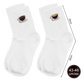 Augesak 2 Paar Weiß Tennissocken Damen & Herren,Motiv Tennissocken mit Streifen,Unisex Sportsocken,Tennis Socken Arbeitssocken EU 43-46