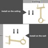 HOJLKLD Ceiling-Mount Curtain Rod Brackets, Heavy Duty Ceiling and Wall